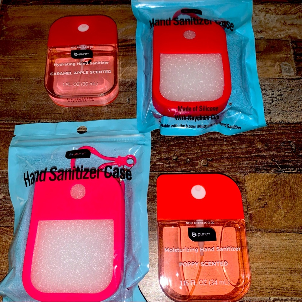 Red and Pink Hand Sanitizer Case Set